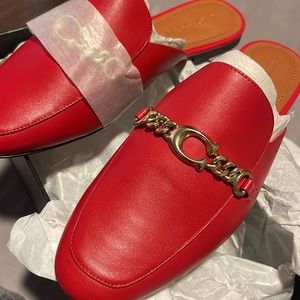 NWT COACH Sofli Slides in Electric Red